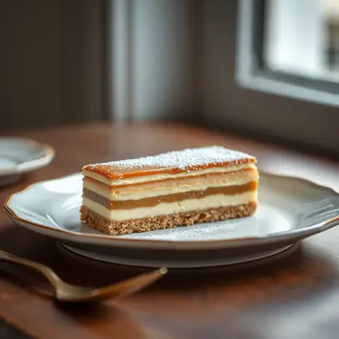 Opera cake. AI-generated photo.