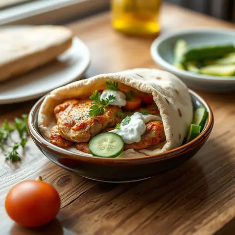 Chicken gyro. AI-generated photo.