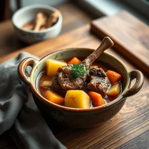 Irish stew. AI-generated photo.