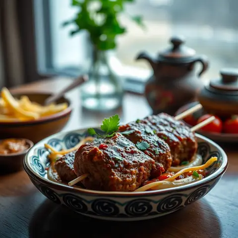 Chapli kebab. AI-generated photo.