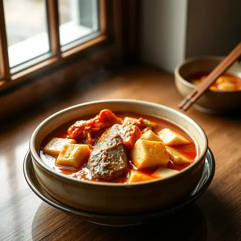 Kimchi jjigae. AI-generated photo.