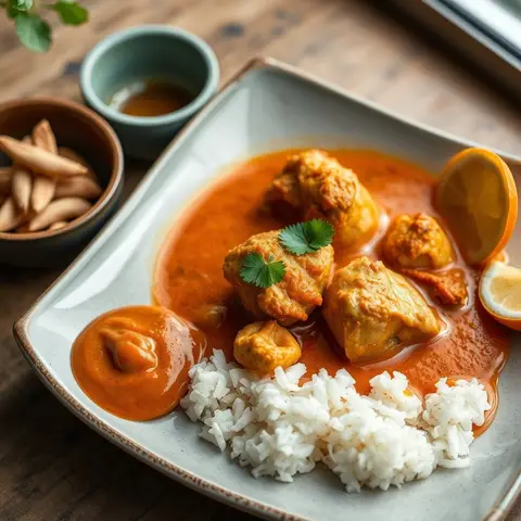 Panang curry. AI-generated photo.