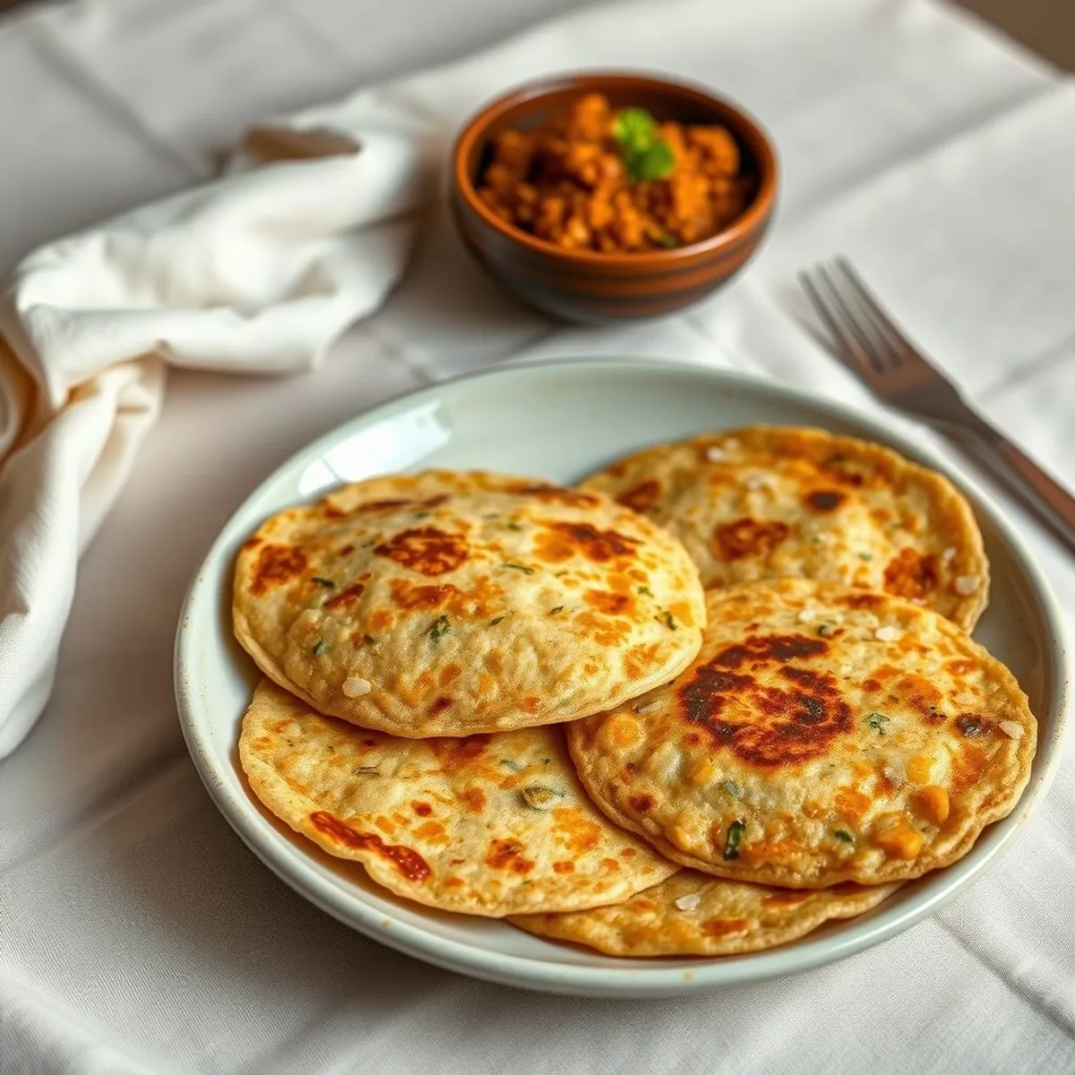 AI-generated photo Rice and lentil pancakes. AI-generated photo.