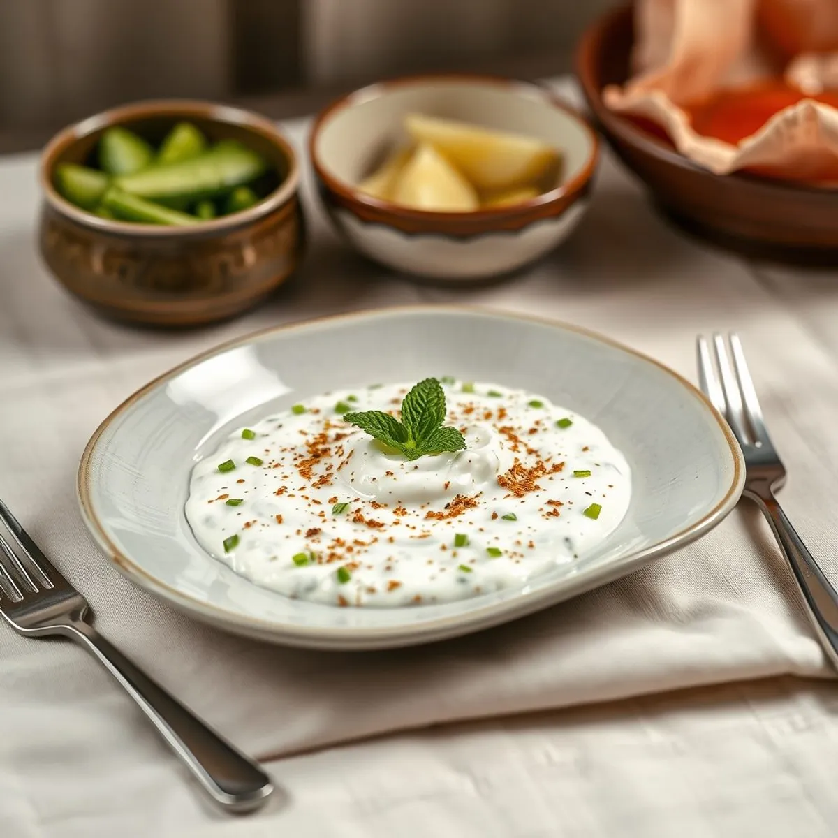AI-generated photo Cucumber raita. AI-generated photo.