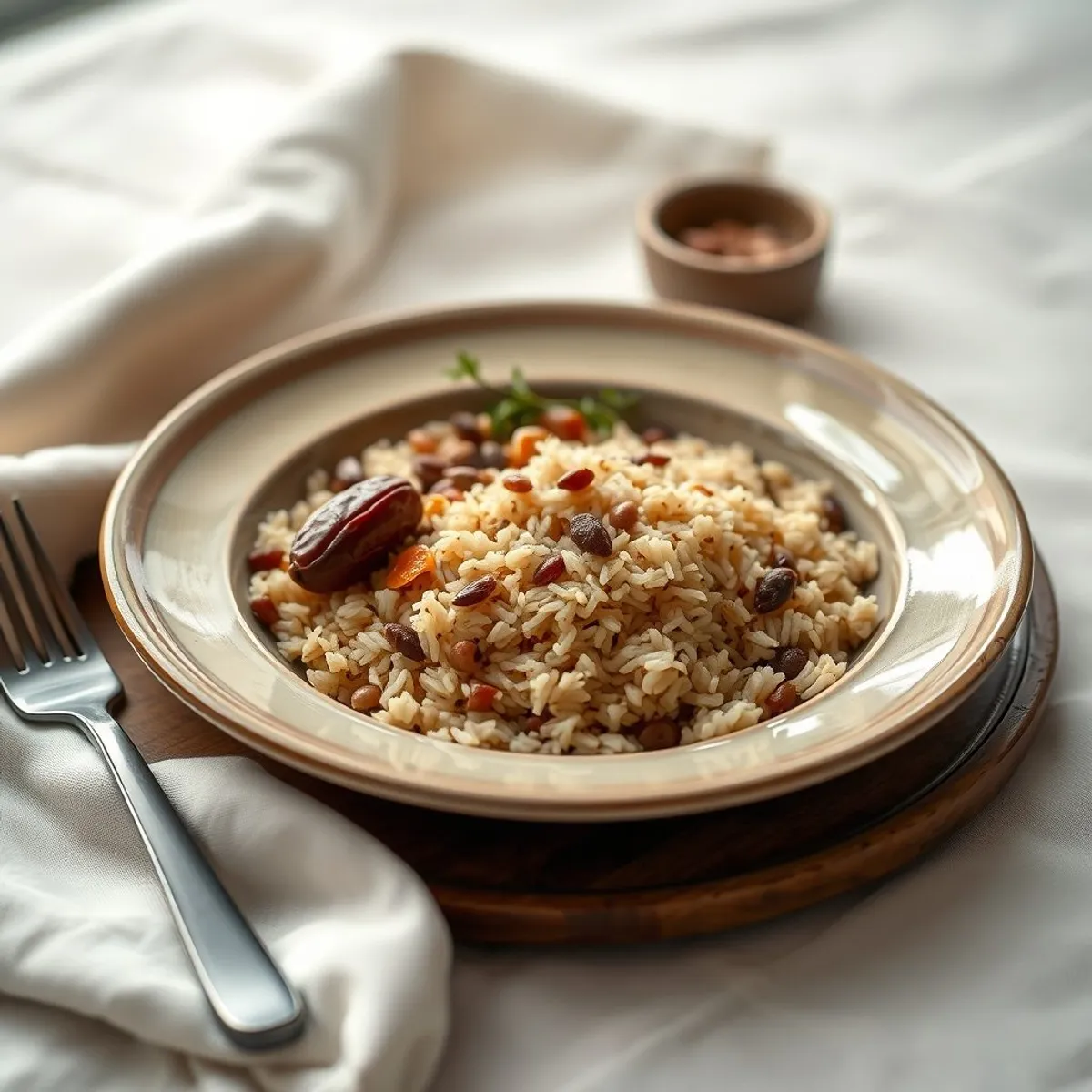 AI-generated photo Lentil rice. AI-generated photo.
