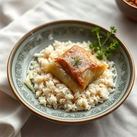 Cabbage dolmeh. AI-generated photo.