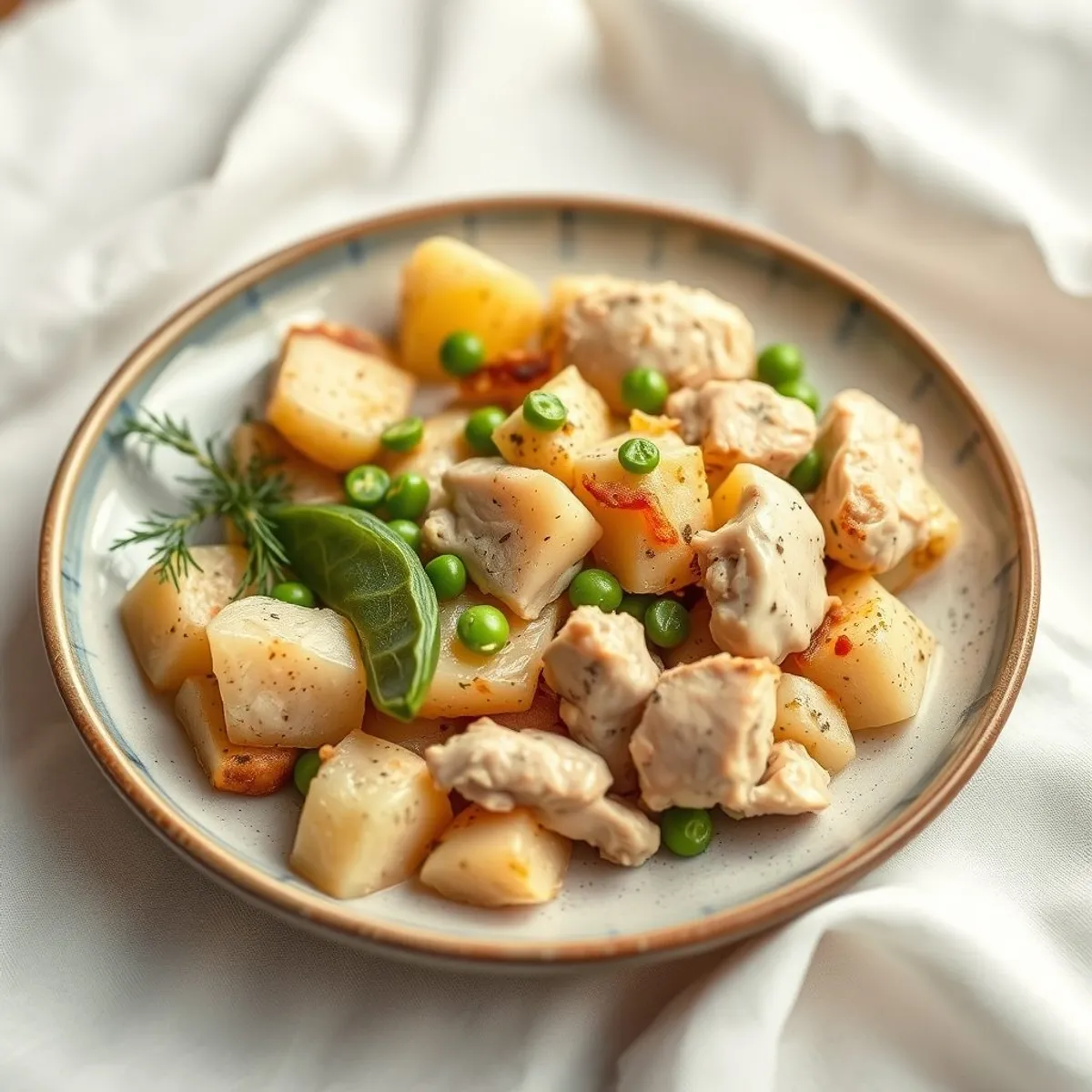 AI-generated photo Chicken and potato salad. AI-generated photo.