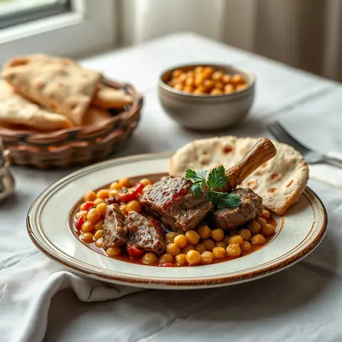 Lamb tashreeb. AI-generated photo.