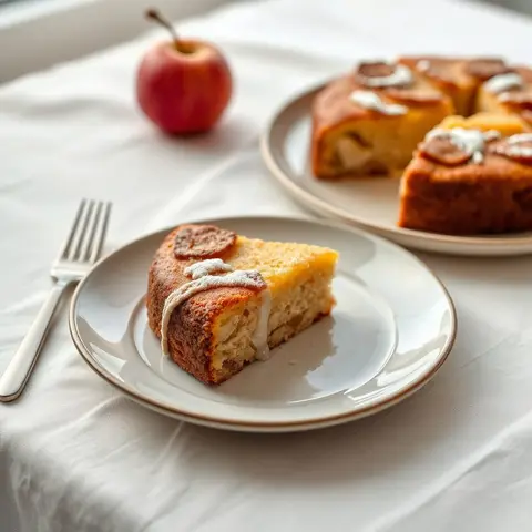 Irish apple cake. AI-generated photo.