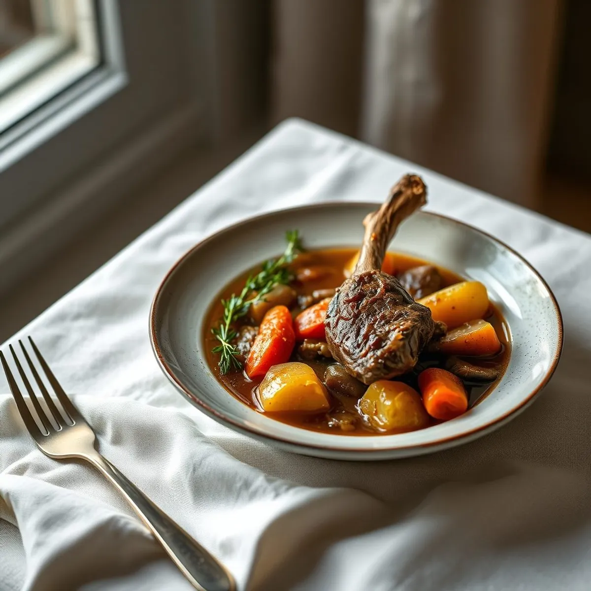 AI-generated photo Irish lamb stew. AI-generated photo.