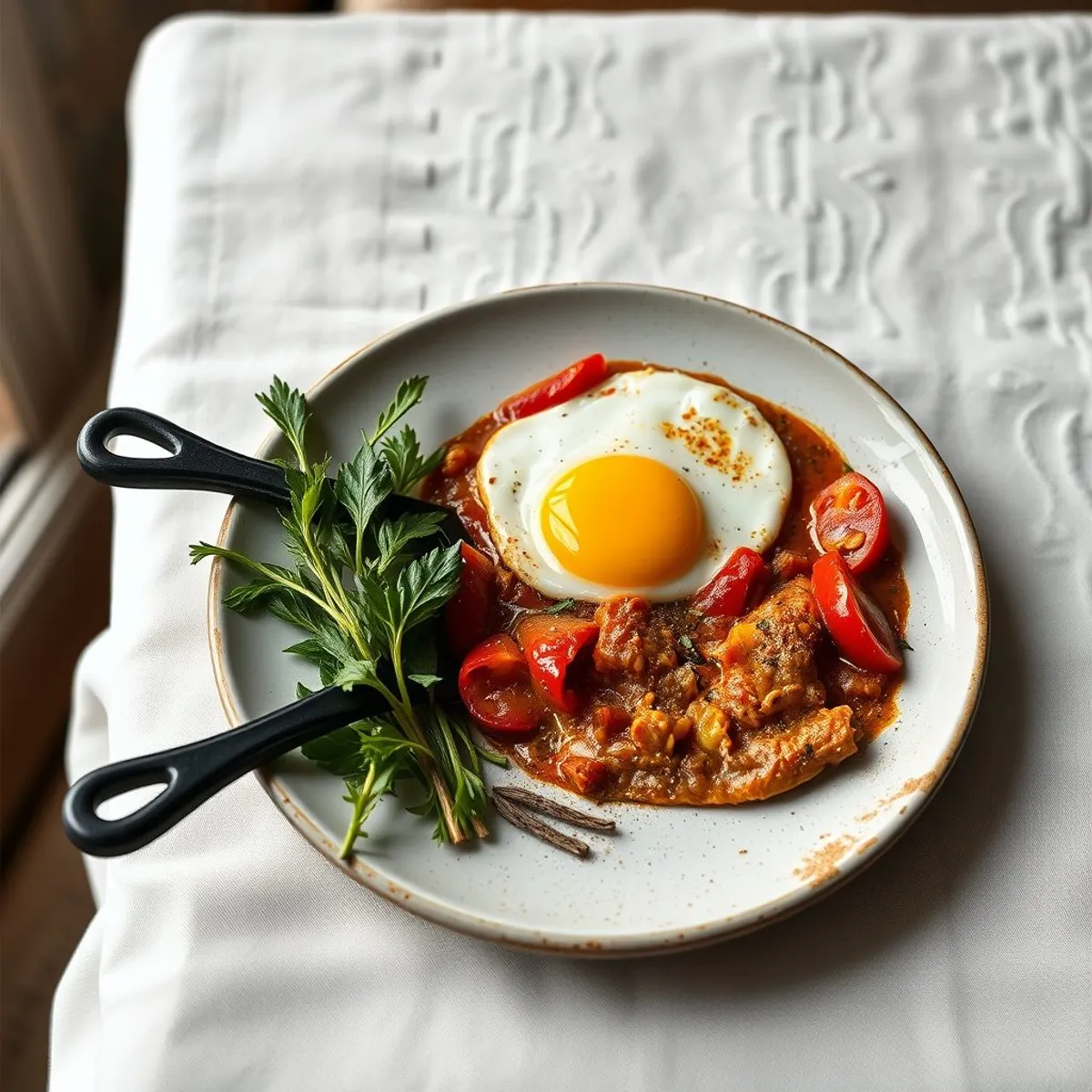 AI-generated photo Skillet shakshuka. AI-generated photo.