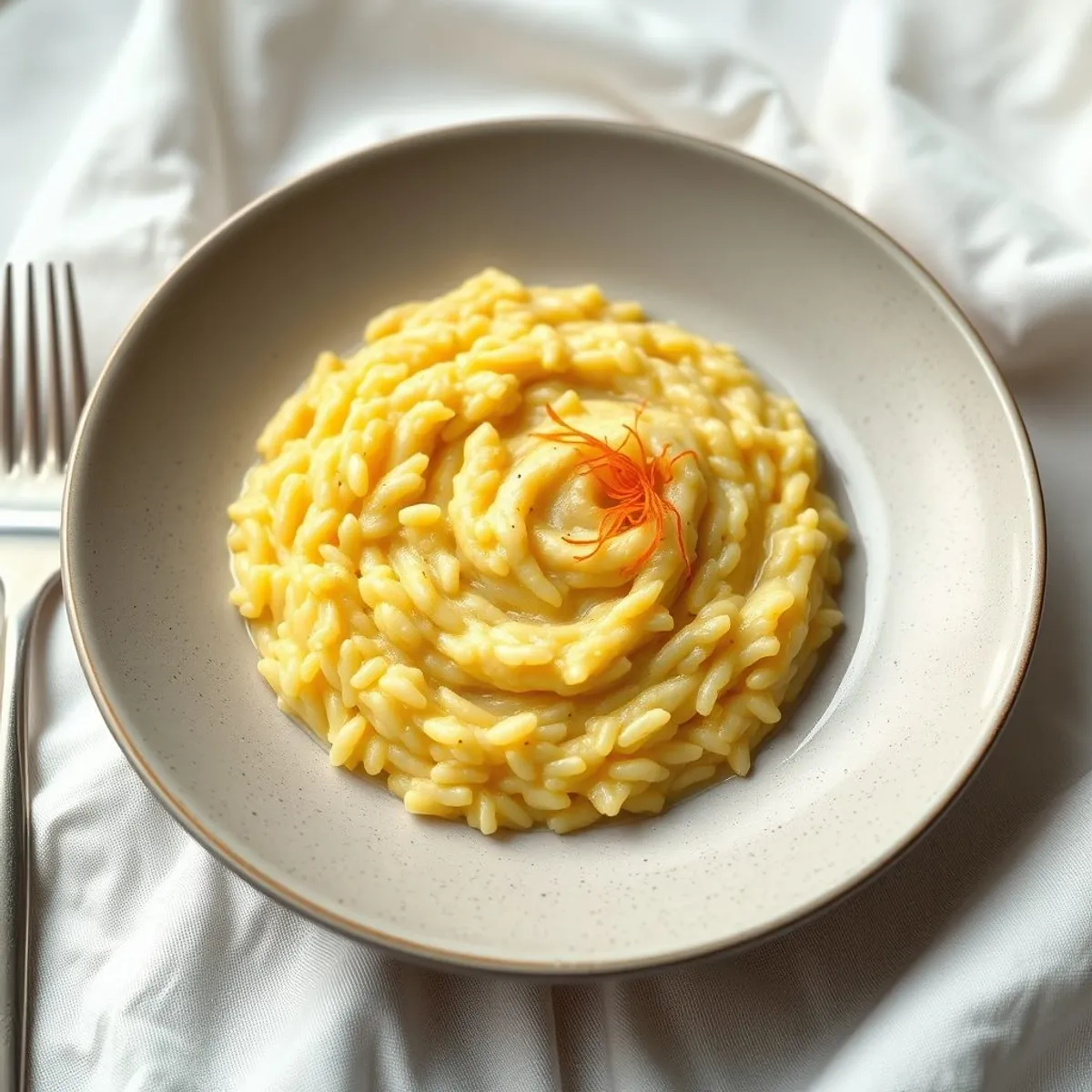 AI-generated photo Saffron risotto. AI-generated photo.