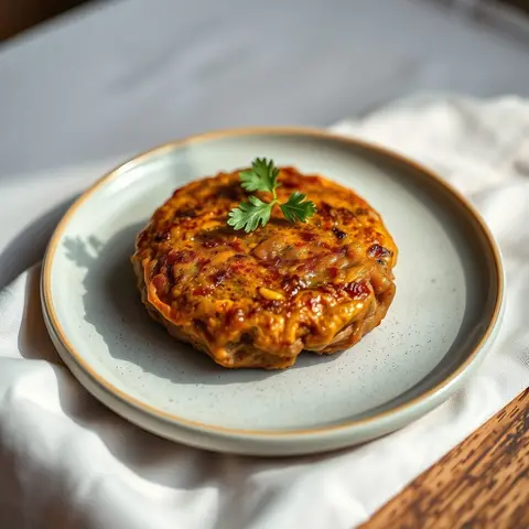 Beef patty. AI-generated photo.