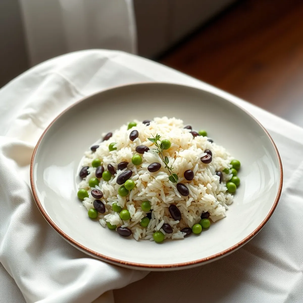 AI-generated photo Rice and peas. AI-generated photo.