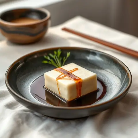 Agedashi tofu. AI-generated photo.