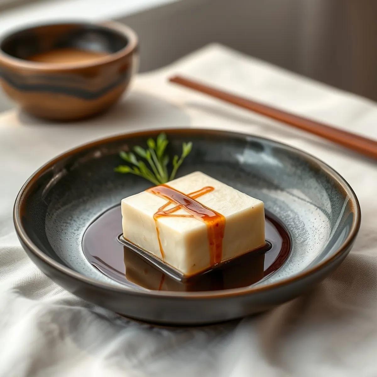 AI-generated photo Agedashi tofu. AI-generated photo.