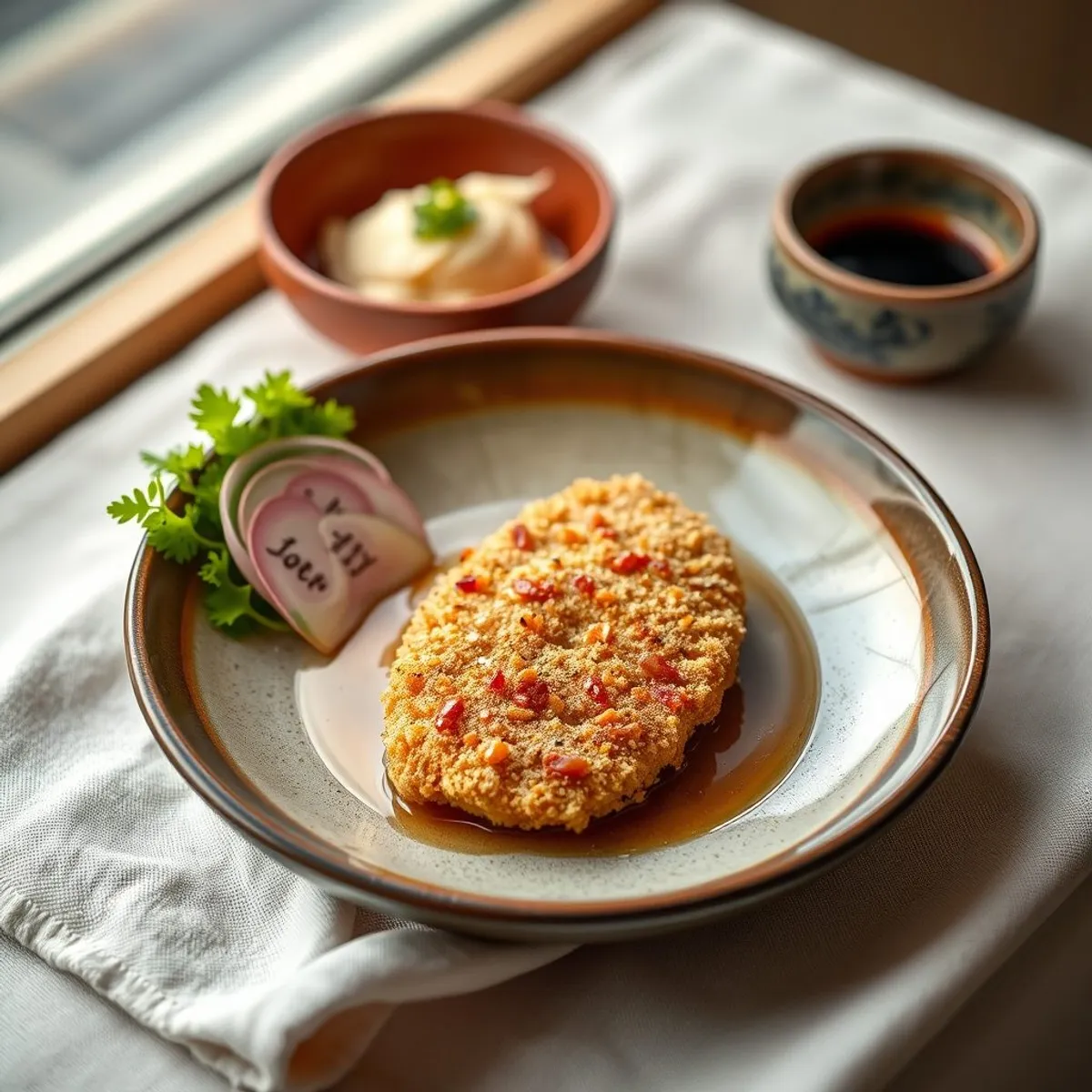 AI-generated photo Pork tonkatsu. AI-generated photo.