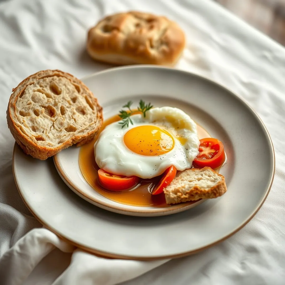 AI-generated photo Mayai · eggs and bread. AI-generated photo.