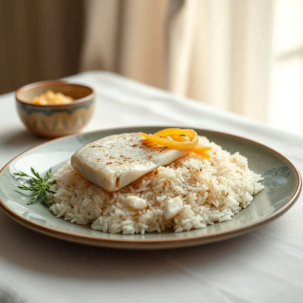 AI-generated photo Sayadiya fish rice. AI-generated photo.