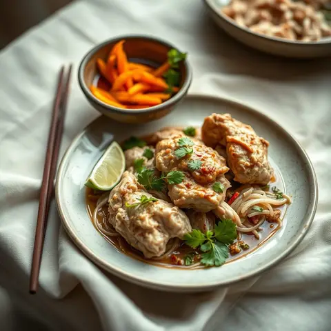 Chicken larb. AI-generated photo.