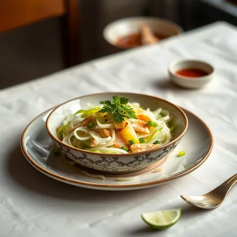 Green papaya salad. AI-generated photo.
