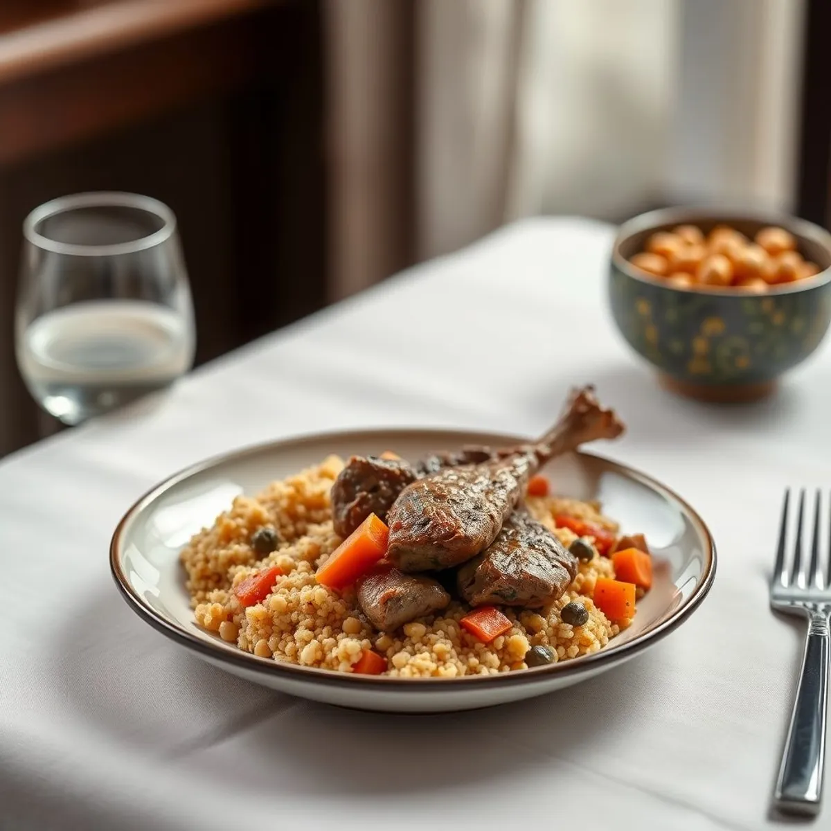 AI-generated photo Libyan couscous. AI-generated photo.