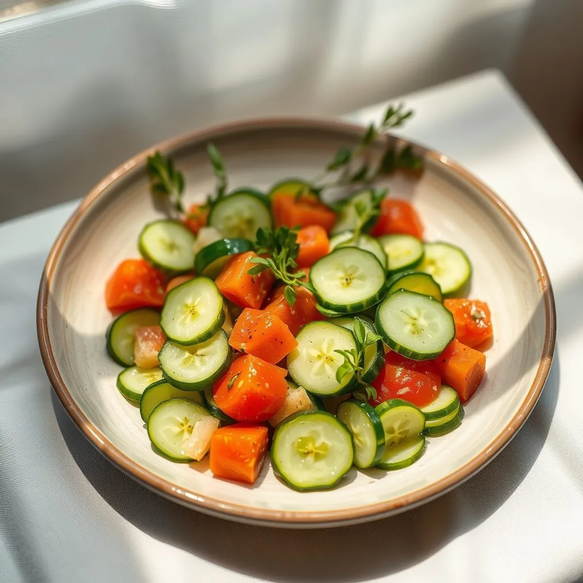 AI-generated photo Olive-free cucumber salad. AI-generated photo.