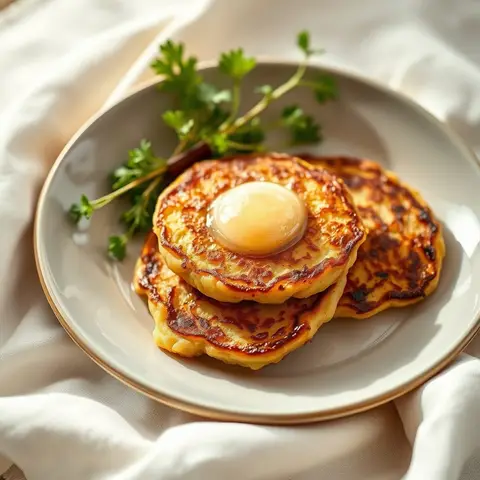 Potato pancakes. AI-generated photo.