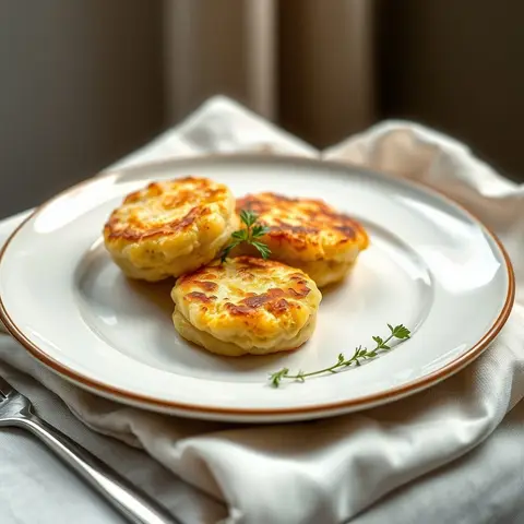 Potato cakes. AI-generated photo.