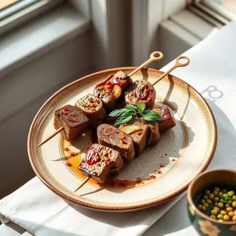 Masikita · beef brochettes. AI-generated photo.