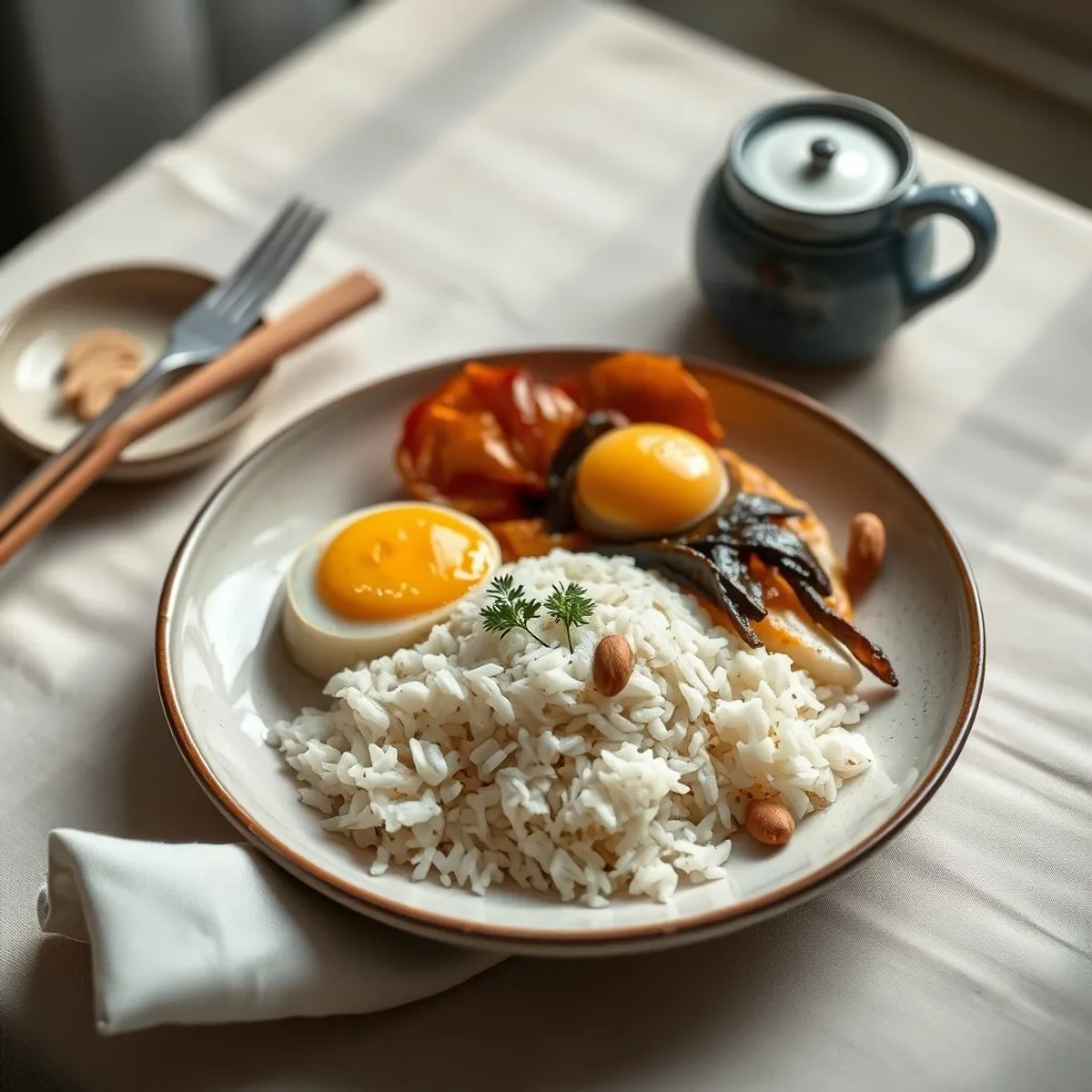 AI-generated photo Nasi lemak. AI-generated photo.
