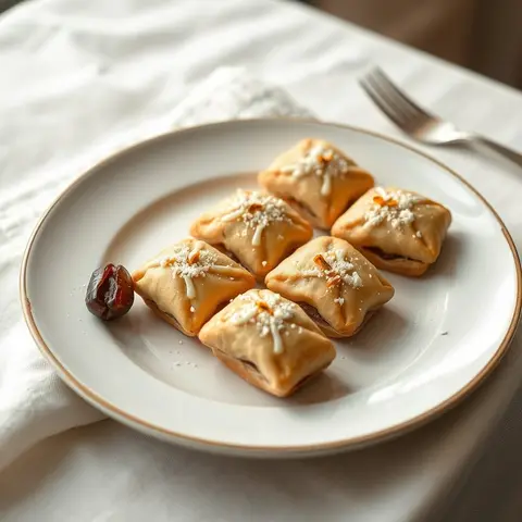 Date pastries. AI-generated photo.