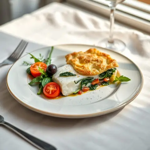 Fish pie. AI-generated photo.