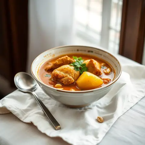 Massaman Potato Curry. AI-generated photo.