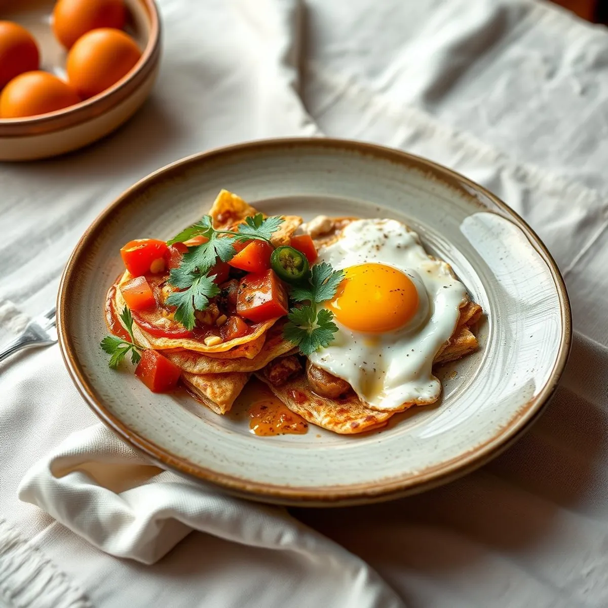 AI-generated photo Chilaquiles. AI-generated photo.