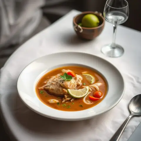 Sopa de lima. AI-generated photo.
