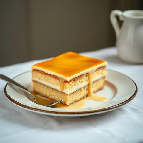 Tres leches cake. AI-generated photo.