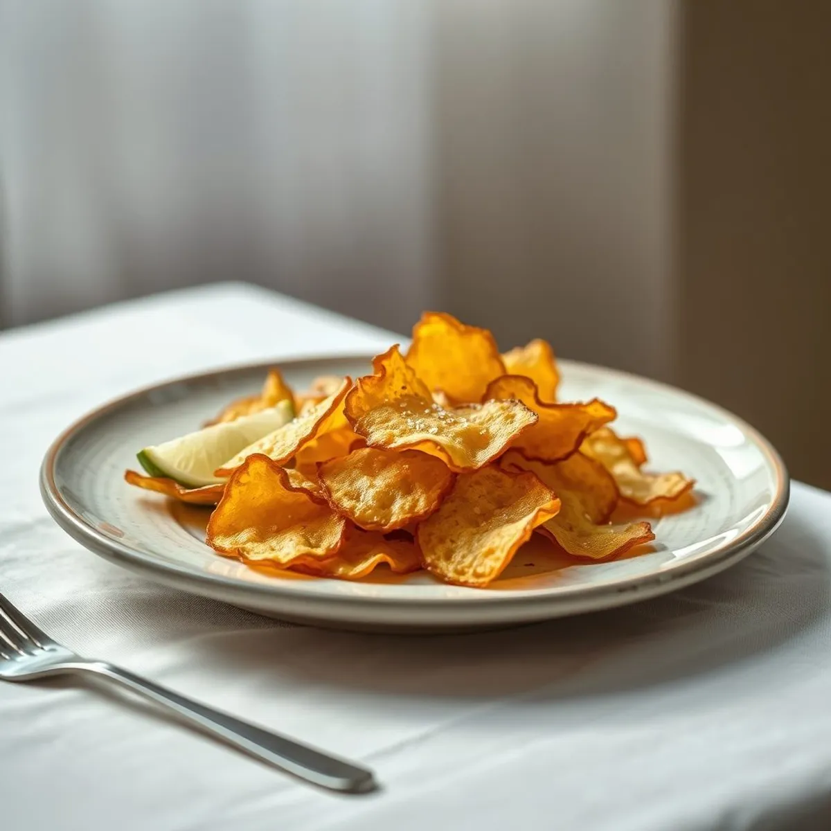 AI-generated photo Breadfruit chips. AI-generated photo.