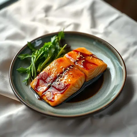 Miso Maple Salmon. AI-generated photo.