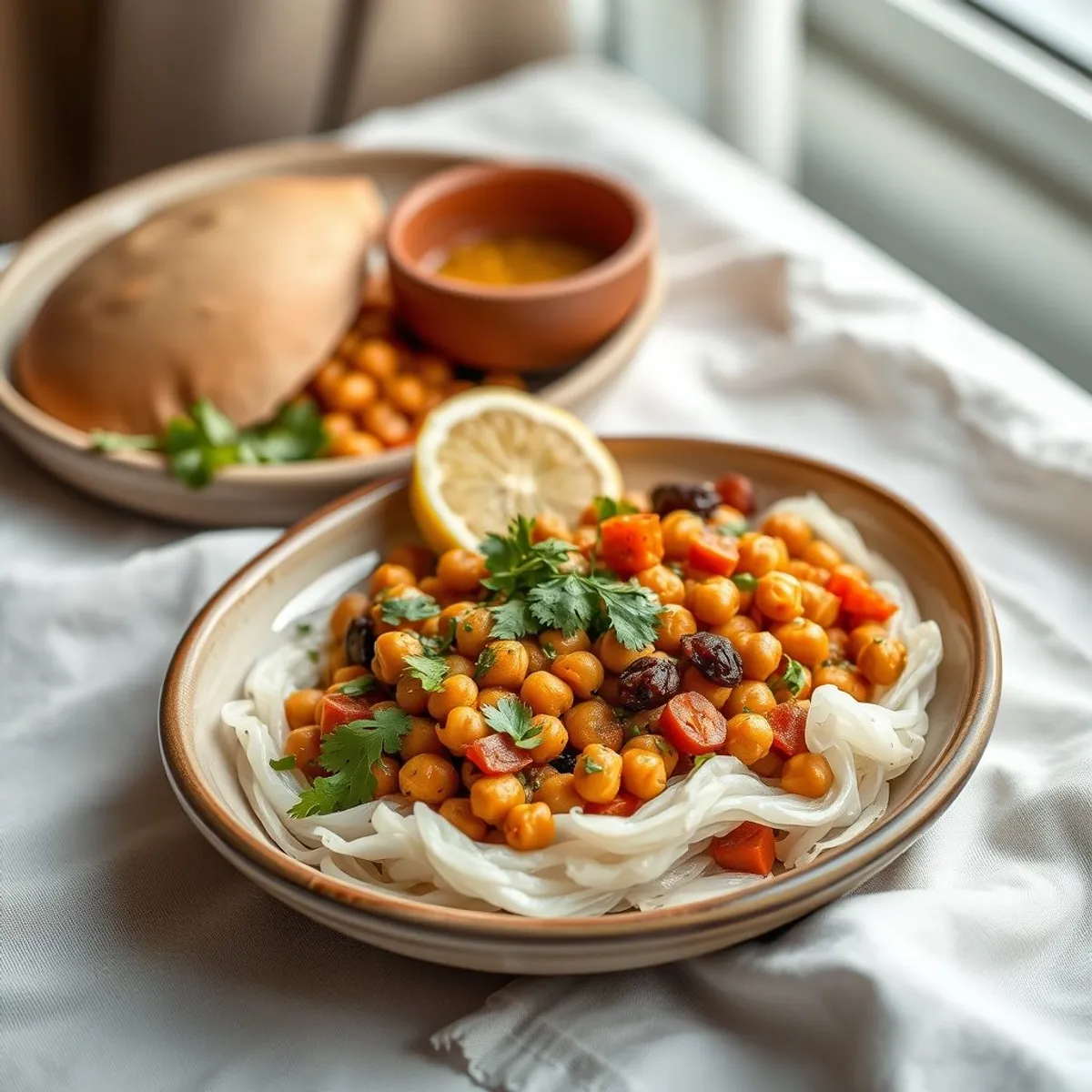 AI-generated photo Chickpea and Carrot Tagine. AI-generated photo.