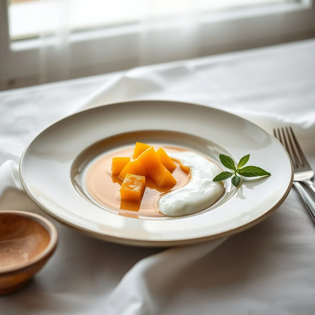 AI-generated photo Papaya missing, mango yogurt. AI-generated photo.