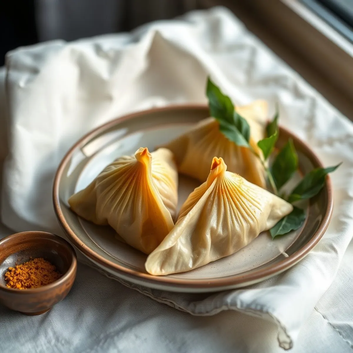 AI-generated photo Burmese samosa. AI-generated photo.