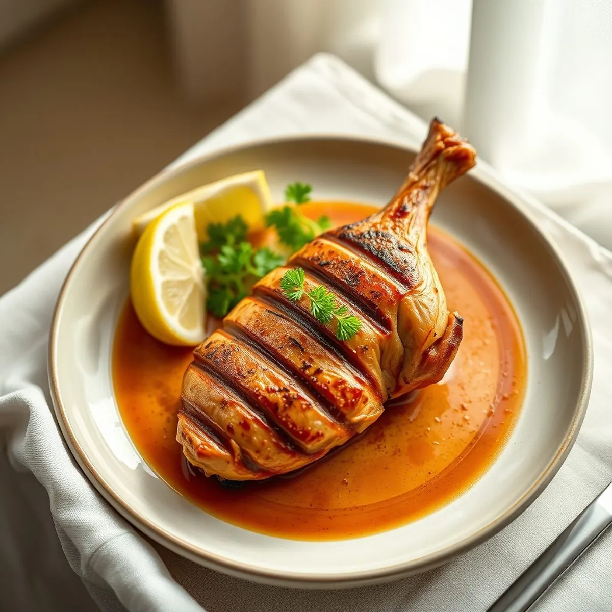 AI-generated photo Grilled chicken. AI-generated photo.