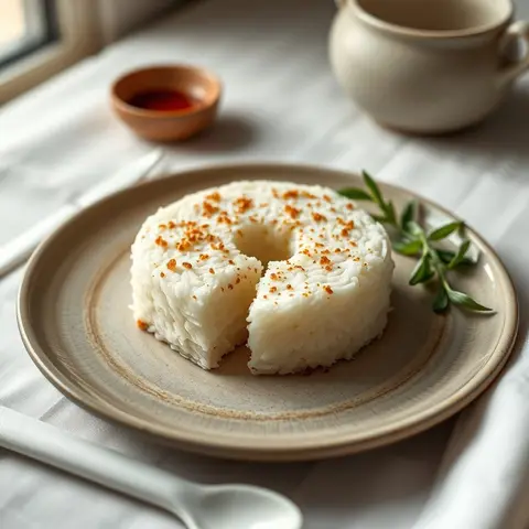 Coconut rice cake. AI-generated photo.