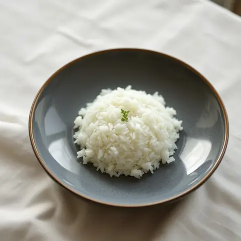 Coconut rice. AI-generated photo.