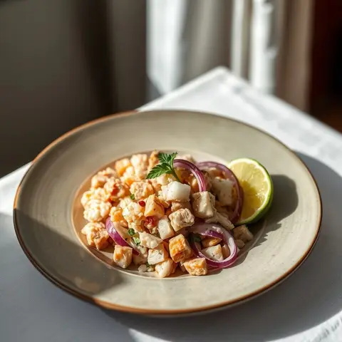 Tuna and coconut. AI-generated photo.