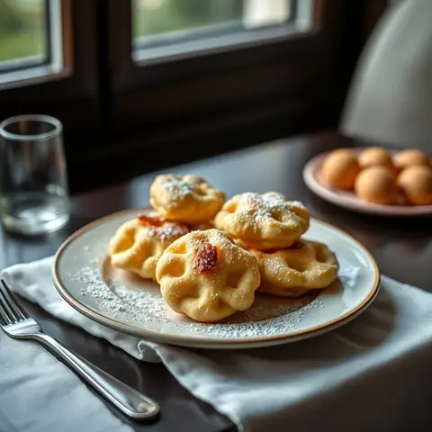 Poffertjes. AI-generated photo.