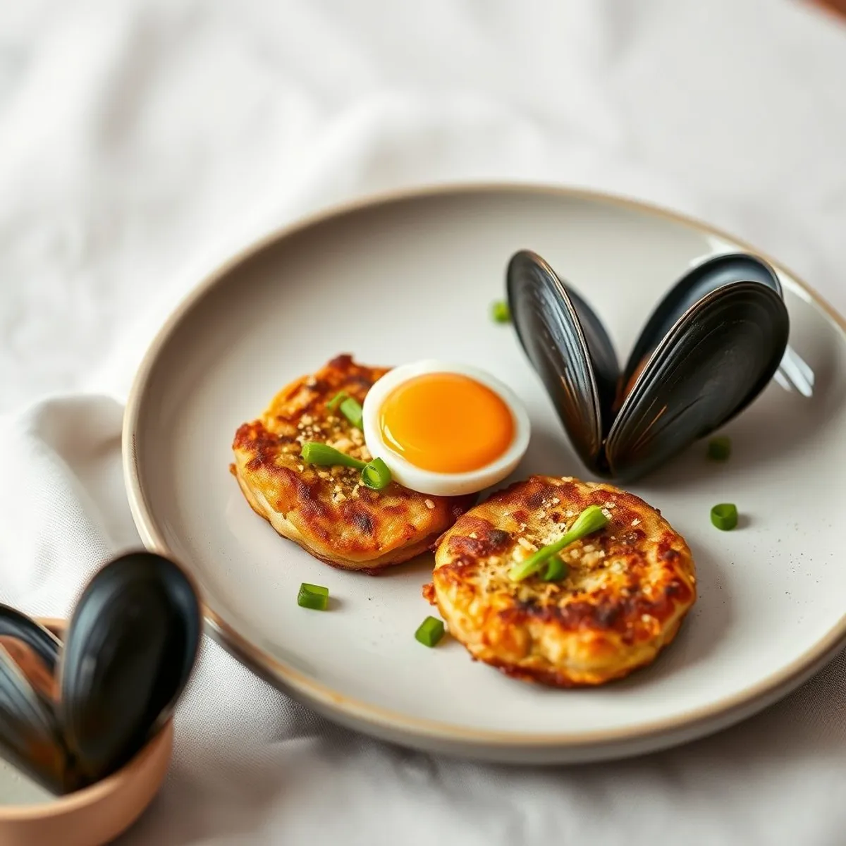 AI-generated photo Mussel fritters. AI-generated photo.