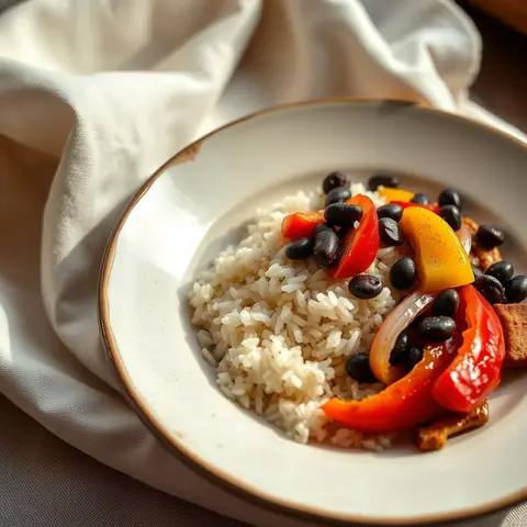 Gallo pinto. AI-generated photo.