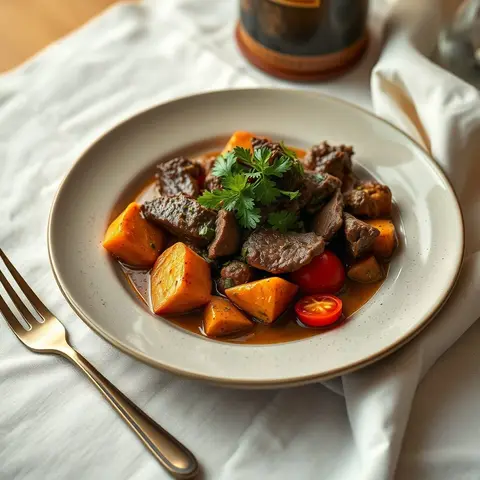 Peanut beef. AI-generated photo.